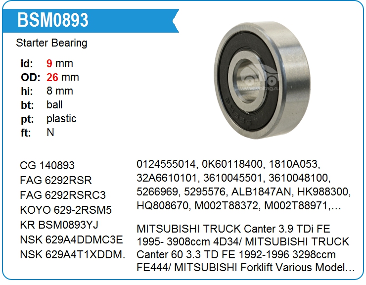 629A4DDMC3E Подшипник (NSK)